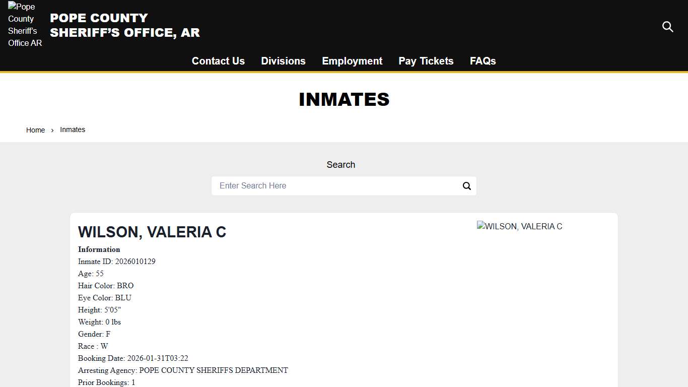 Inmates Pope County Sheriff’s Office AR